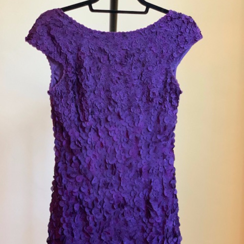 Purple Theia Cocktail Dress with Beading